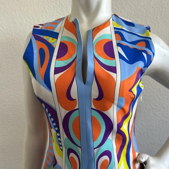 NWOT Zara Womens  Printed Colorful Groovy Funky Mini Sleeveless Dress - Picture 6 of 9